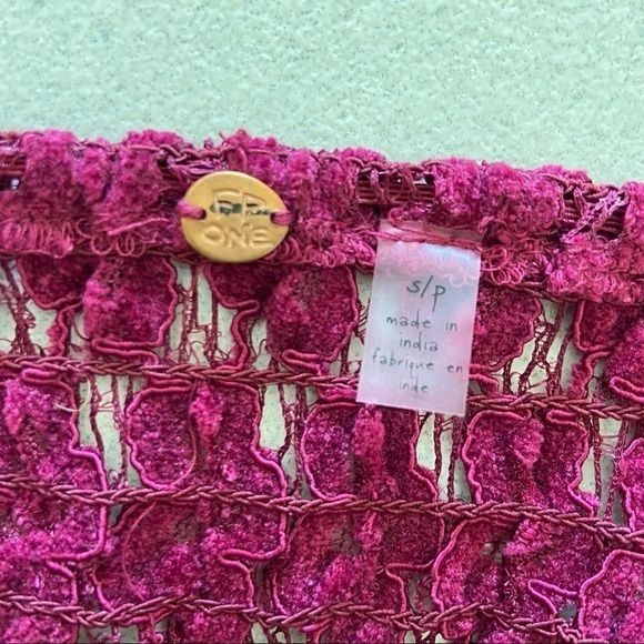 NWOT Free People Celine Magenta Red Velvet Lace Bralette Size Small - Picture 6 of 6